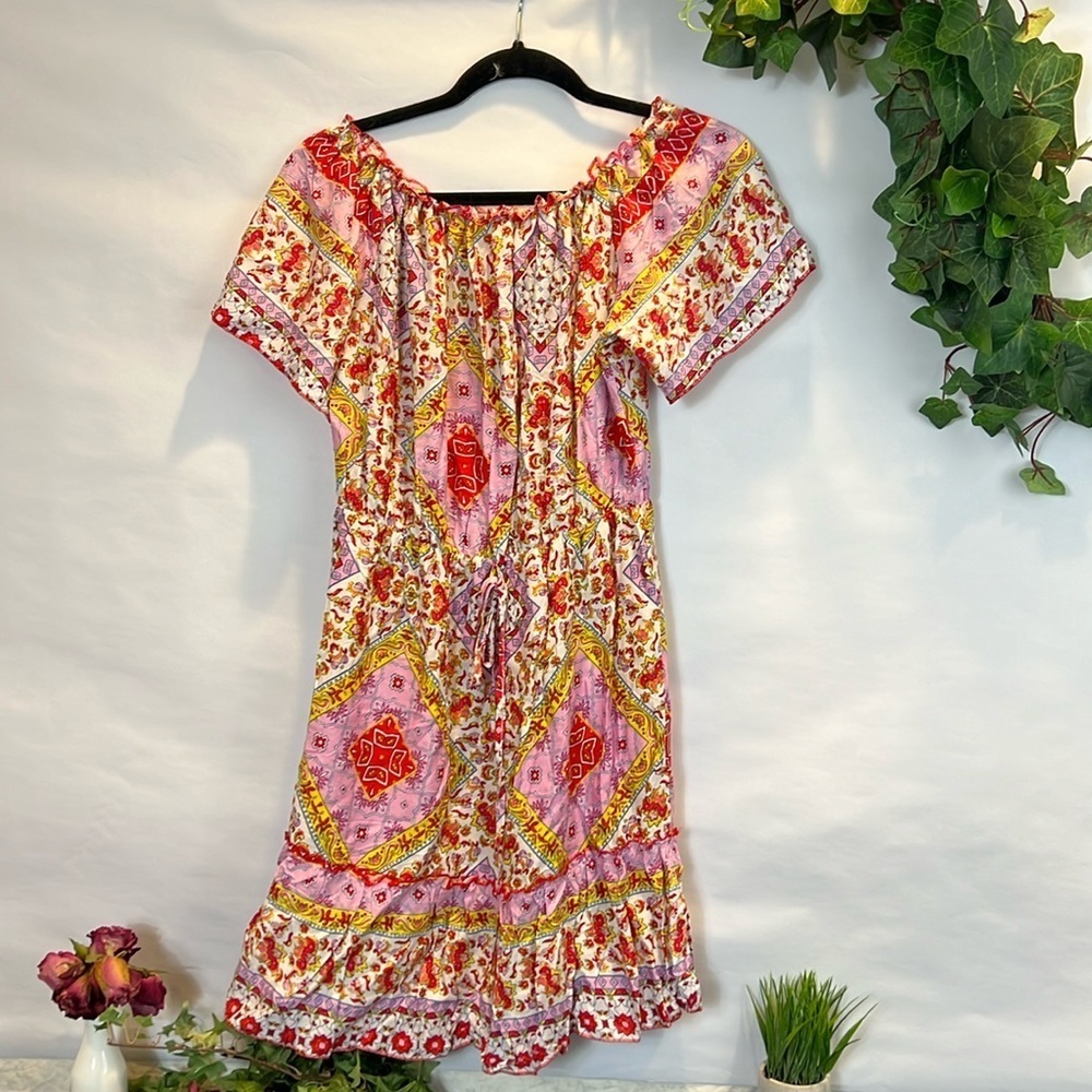 Cute Floral  Mini Dress Ruffled